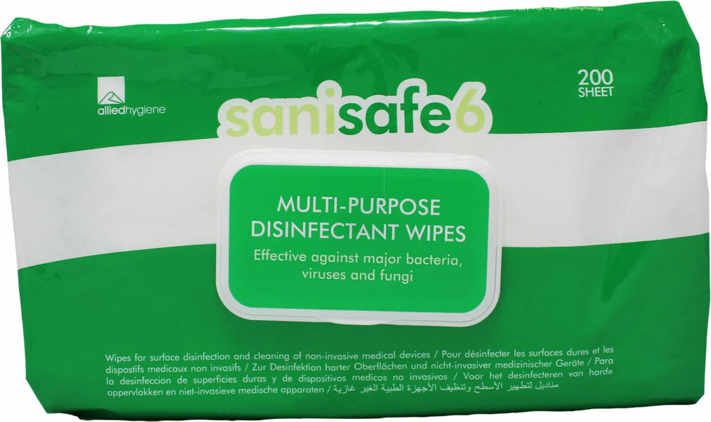 Sanisafe6 Multi-Purpose Disinfectant Wipes