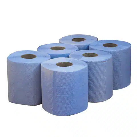 Blue 2Ply Centrefeed Paper Roll Towel 6 Rolls Per Case