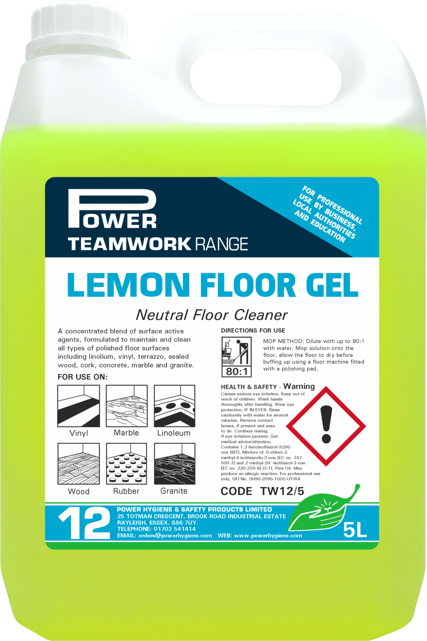 Teamwork 12 Lemon Floor Gel 5L
