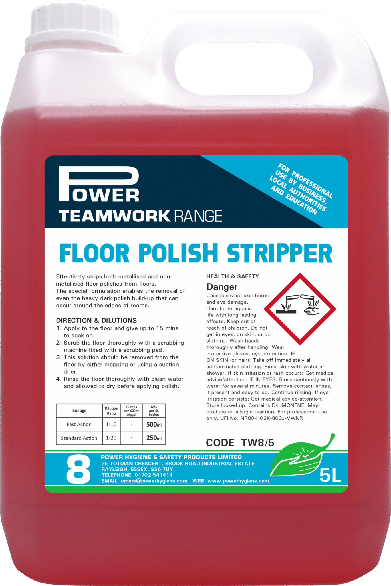 Teamwork 8 Floor Polish Stripper 5L