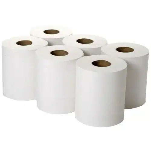 White 2Ply Centrefeed Paper Roll Towel 6 Rolls Per Case