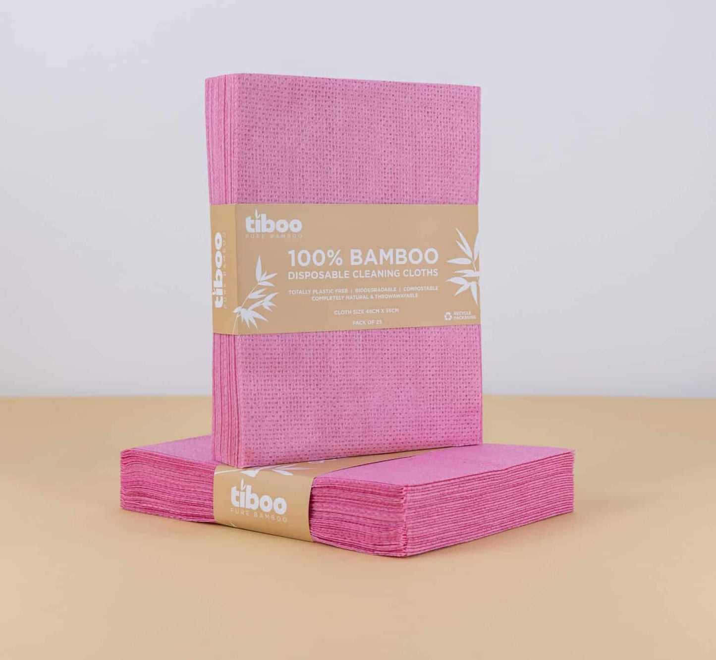 Pure Bamboo Disposable Cloths 25 Cloths Per Pack