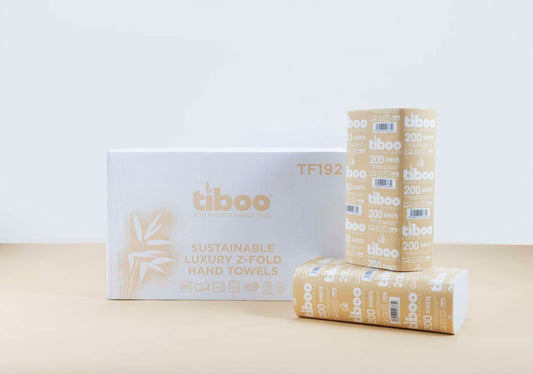 Tiboo Sugarcane Sustainable Z-Fold Hand Towels 3000 Towels Per Box