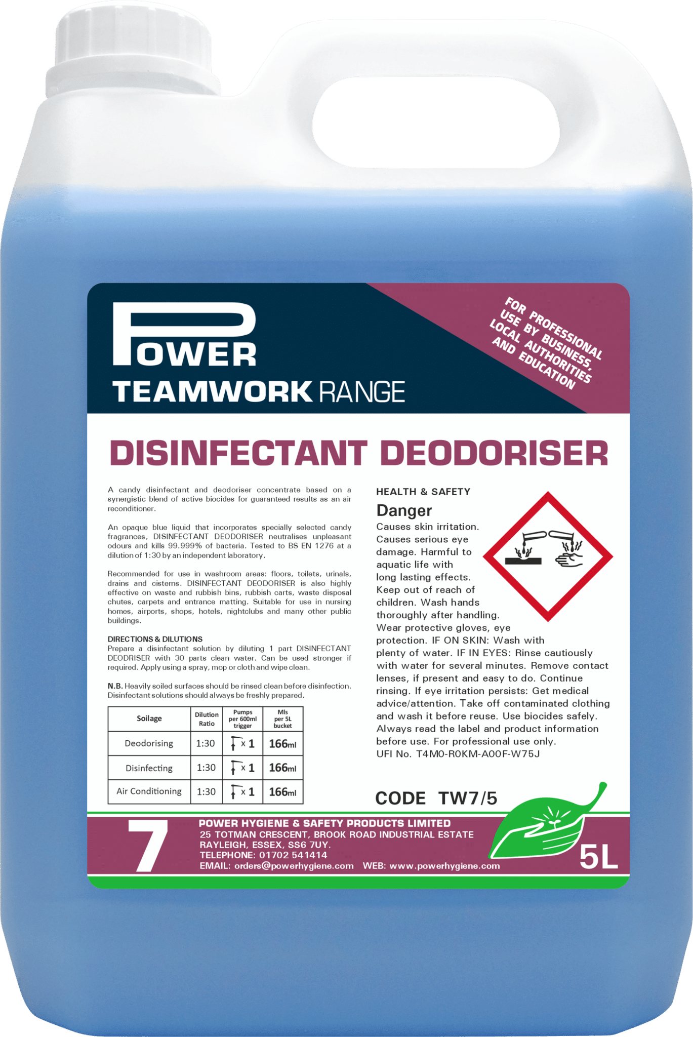 Teamwork 7 Disinfectant Deodoriser 5L
