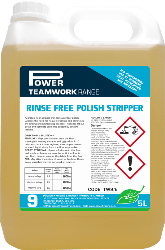 Teamwork 9 Rinse Free Polish Stripper 5L