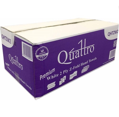White 2Ply Z-Fold Hand Towels 3000 Towels Per Case